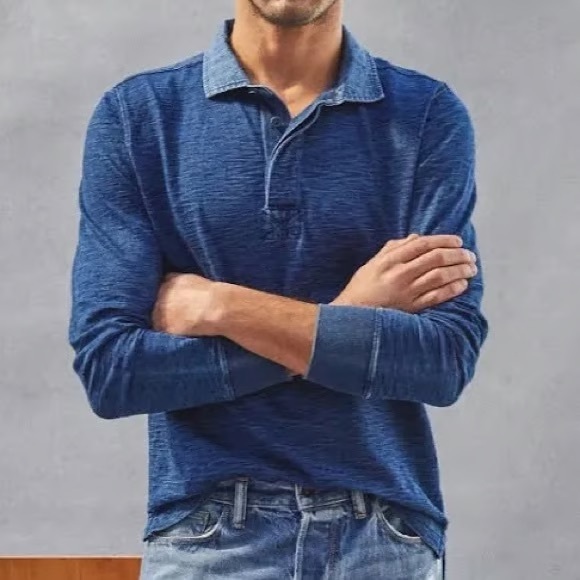 Todd Snyder Other - Todd Snyder Long-Sleeve Rugby Polo Shirt in Indigo Blue Size Large